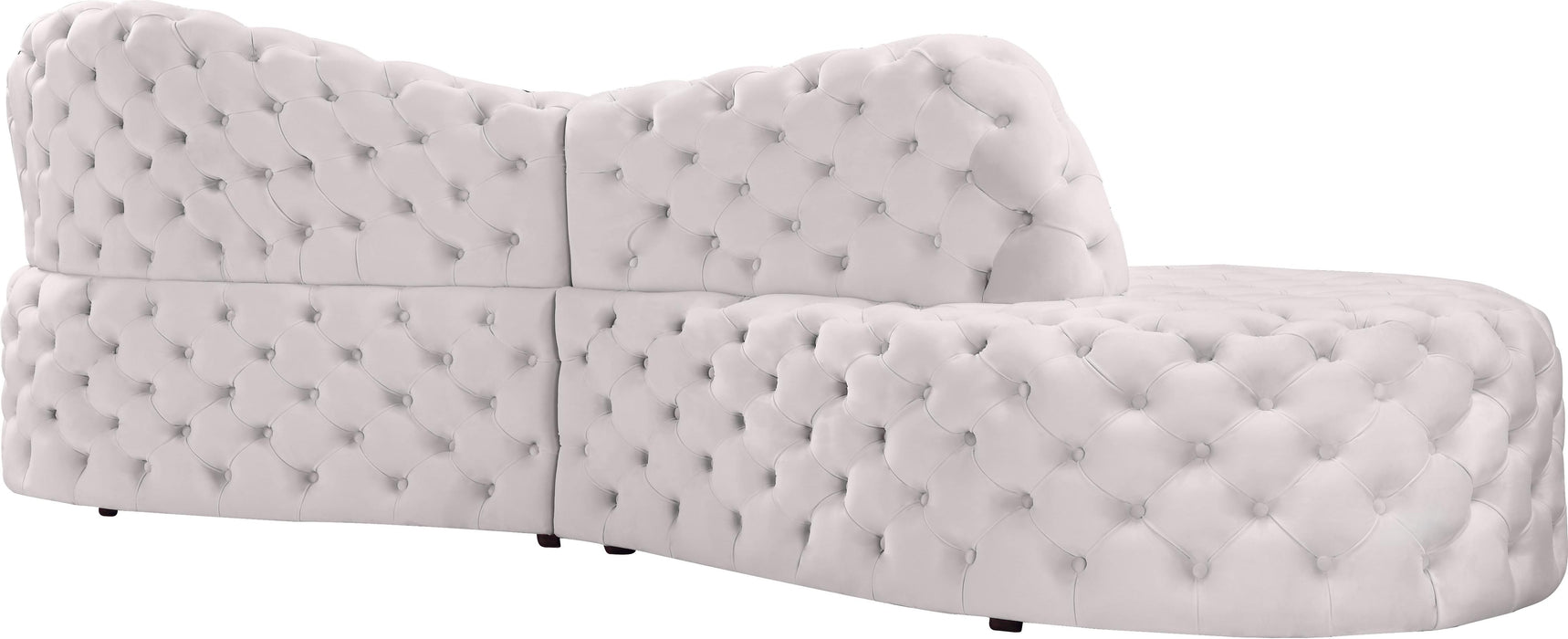 Royal Cream Velvet 2pc. Sectional