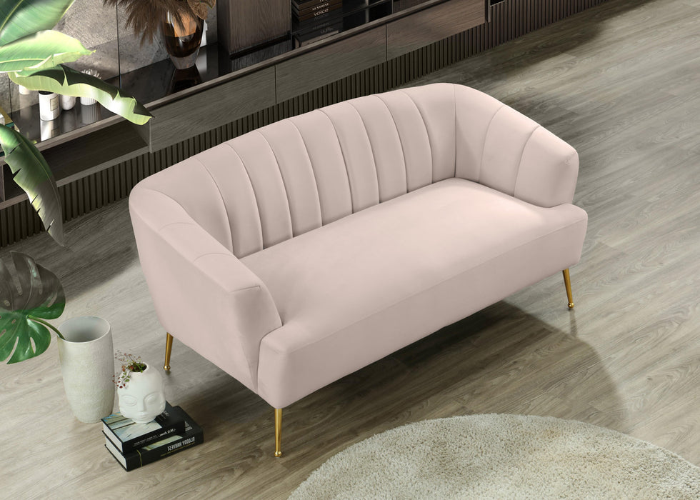 Tori Pink Velvet Loveseat