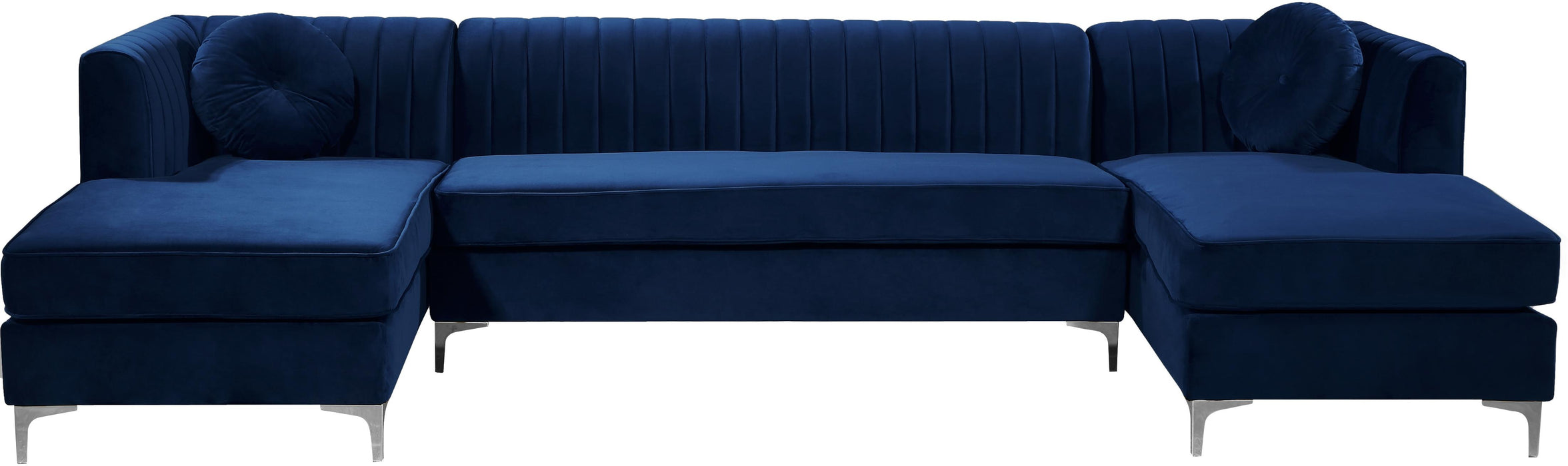 Graham Navy Velvet 3pc. Sectional