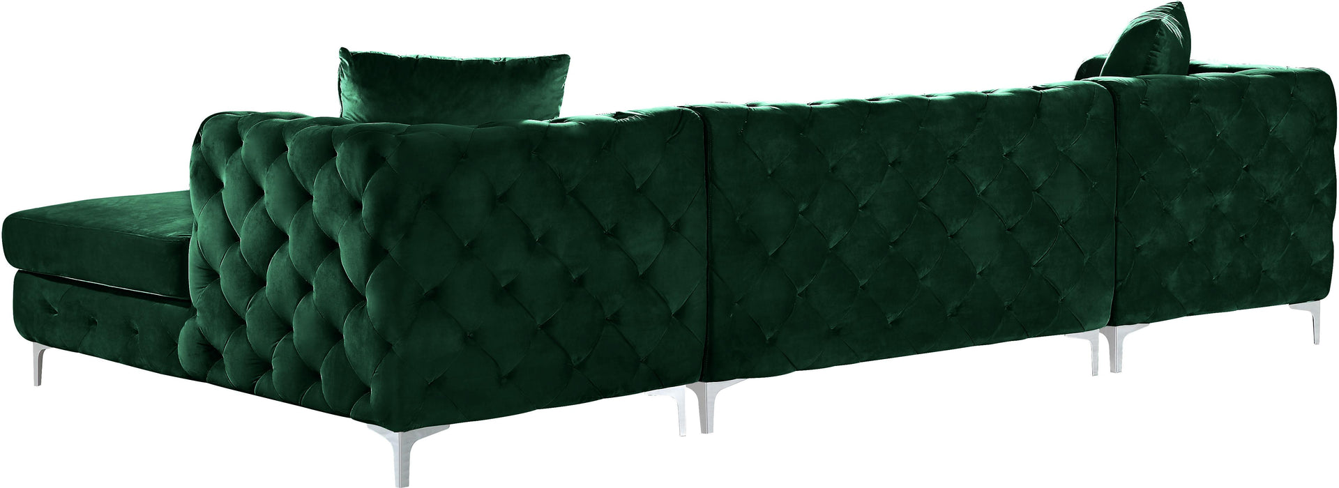 Gail Green Velvet 3pc. Sectional