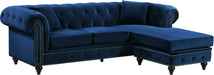 Sabrina Navy Velvet 2pc. Reversible Sectional image