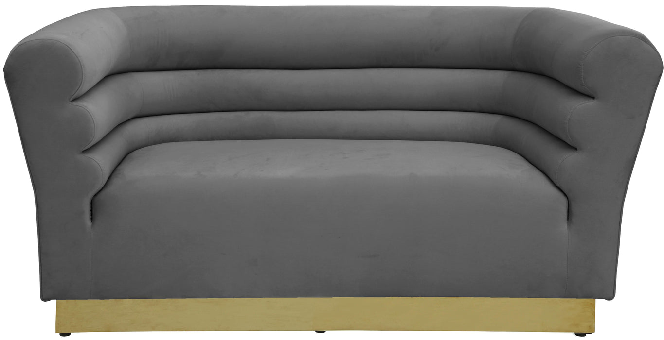 Bellini Grey Velvet Loveseat