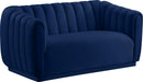 Dixie Navy Velvet Loveseat image