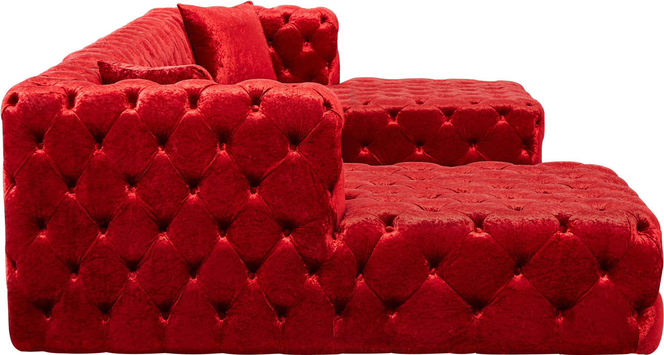 Coco Red Velvet 3pc. Sectional (3 Boxes)