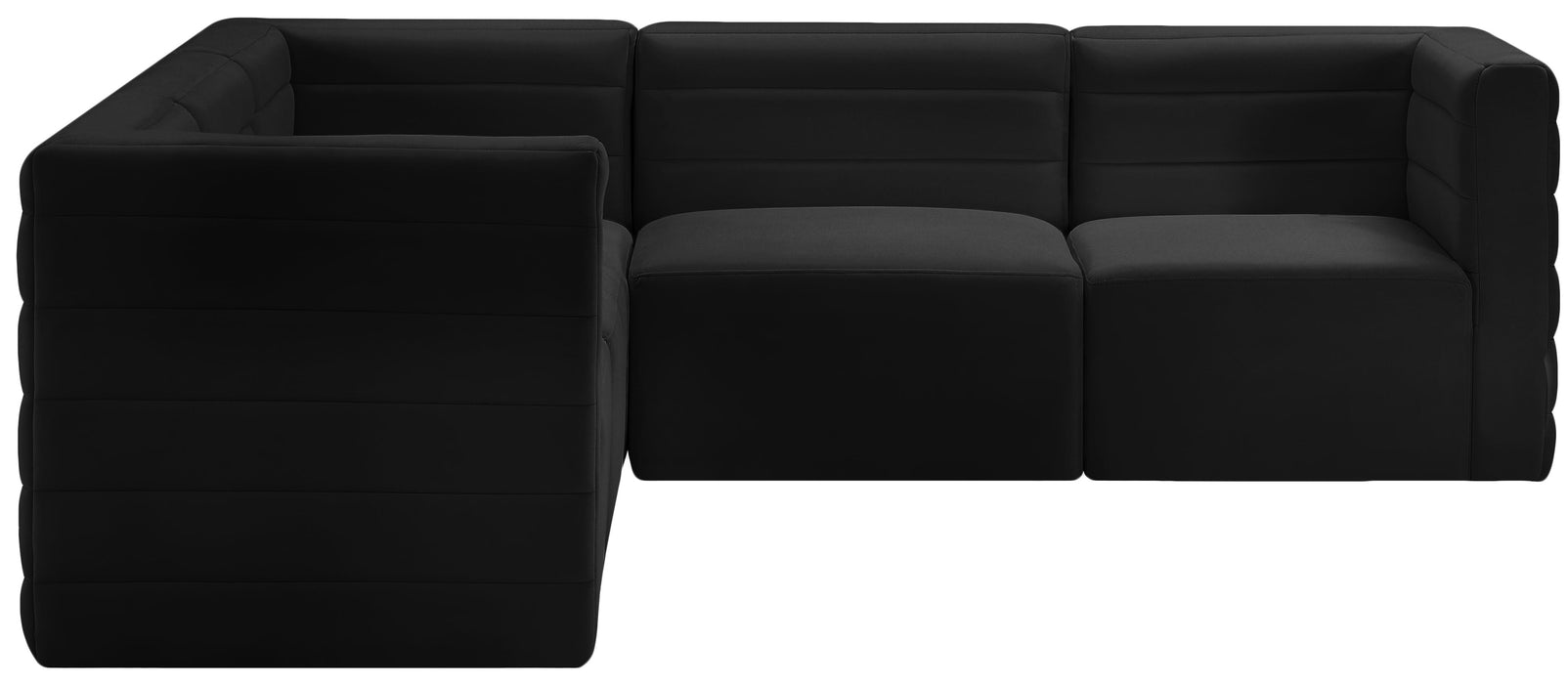 Quincy Black Velvet Modular Sectional