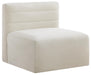 Quincy Cream Velvet Modular Armless Chair image