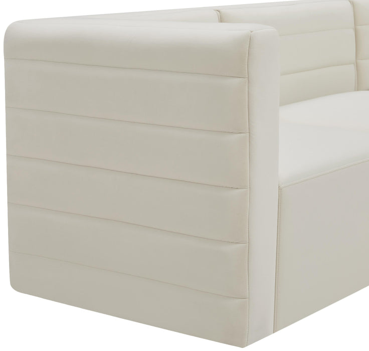 Quincy Cream Velvet Modular Armless Chair