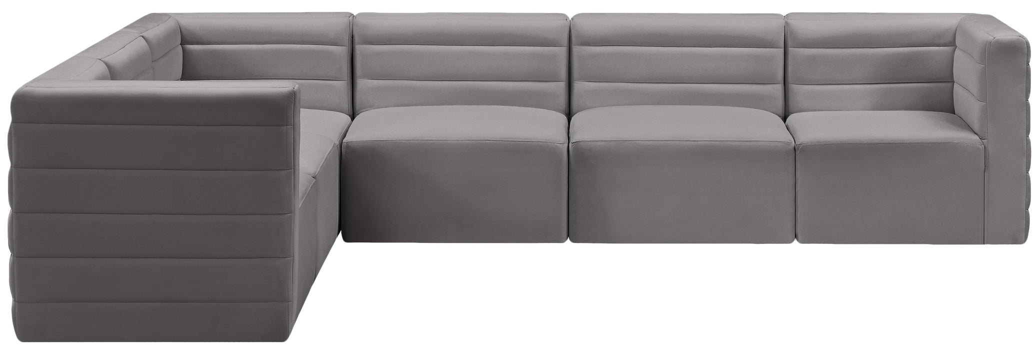 Quincy Grey Velvet Modular Sectional