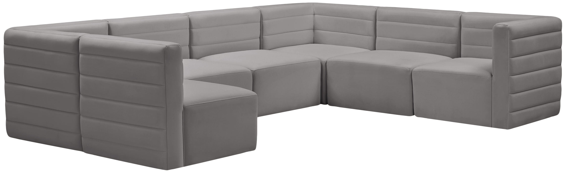 Quincy Grey Velvet Modular Sectional