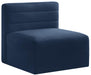 Quincy Navy Velvet Modular Armless Chair image