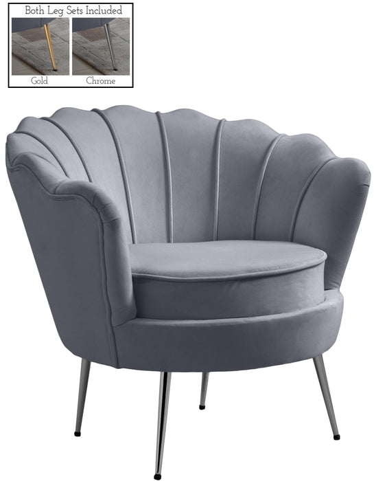 Gardenia Grey Velvet Chair