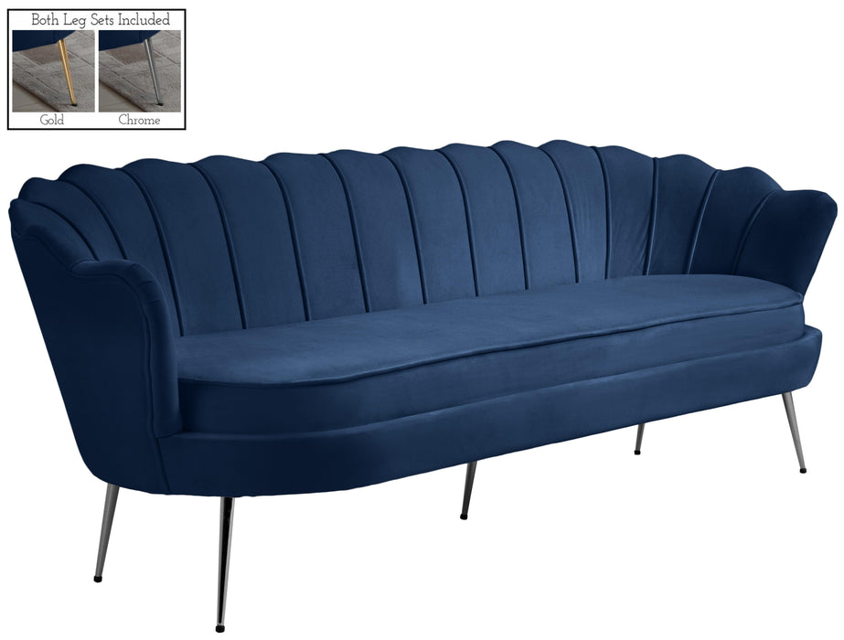 Gardenia Navy Velvet Sofa