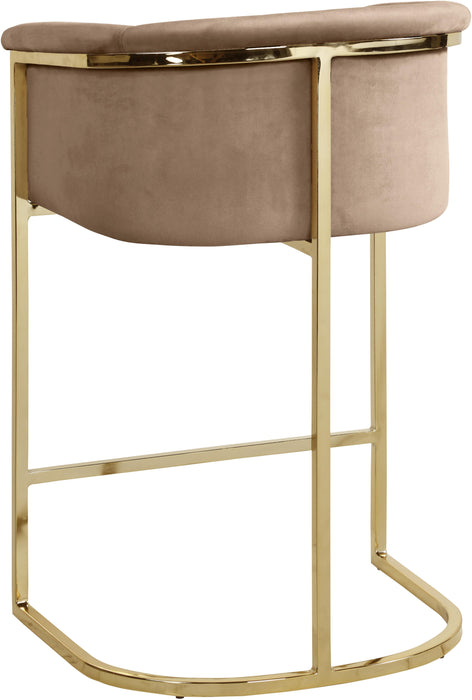 Donatella Beige Velvet Stool