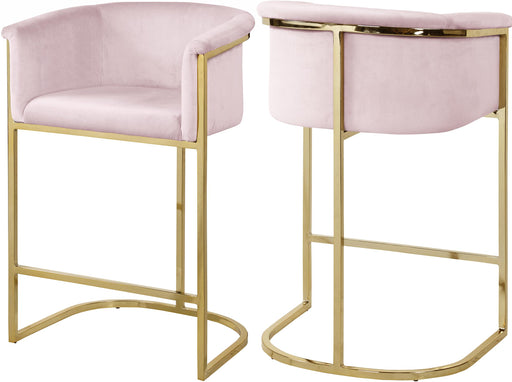 Donatella Pink Velvet Stool image