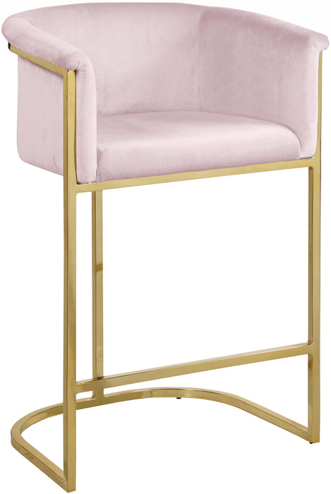 Donatella Pink Velvet Stool