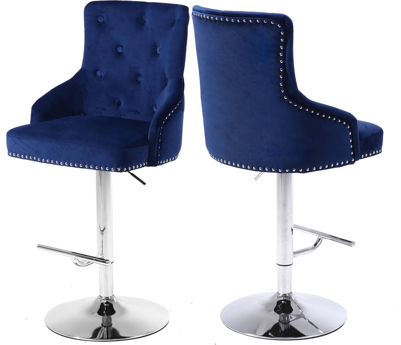 Claude Navy Velvet Adjustable Stool image