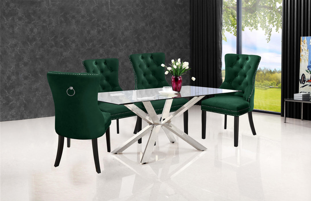 Nikki Green Velvet Dining Chair