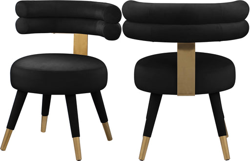 Fitzroy Black Velvet Dining Chair image