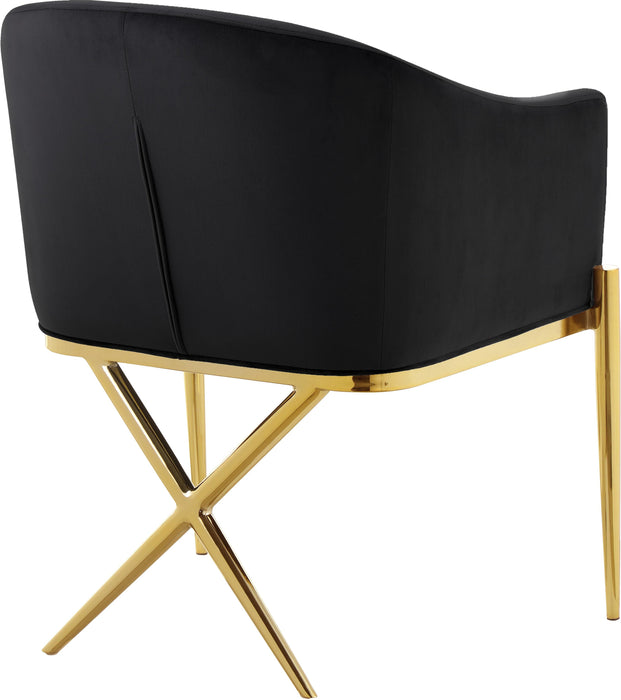 Xavier Black Velvet Dining Chair