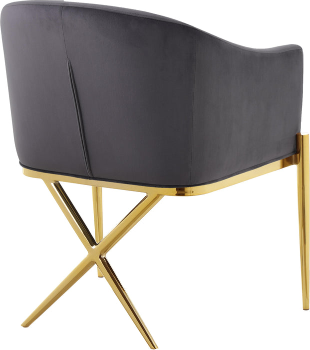 Xavier Grey Velvet Dining Chair