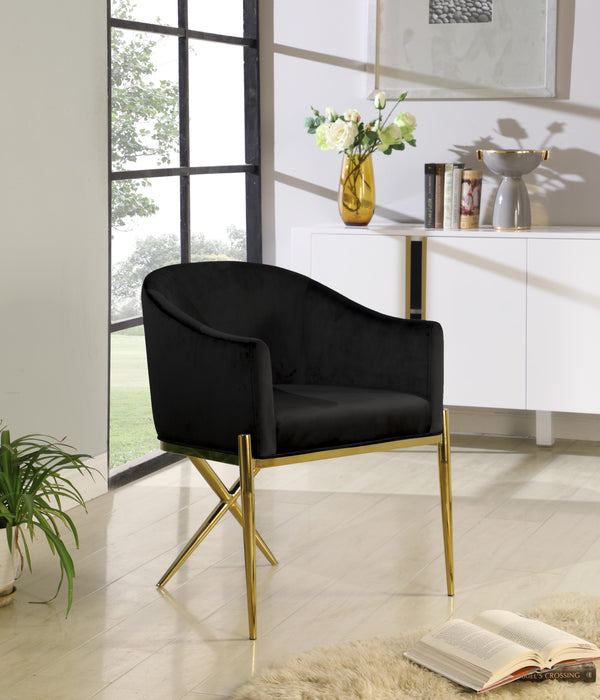 Xavier Black Velvet Dining Chair