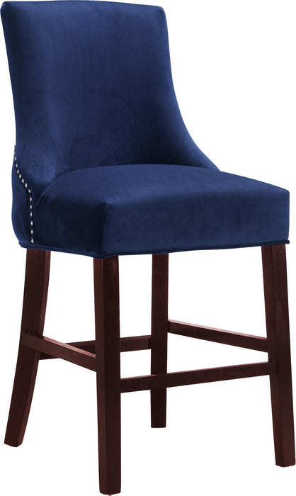 Hannah Navy Velvet Stool