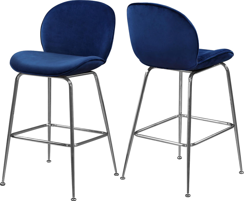 Paris Navy Velvet Stool