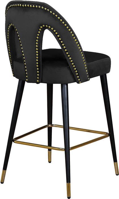 Akoya Black Velvet Stool