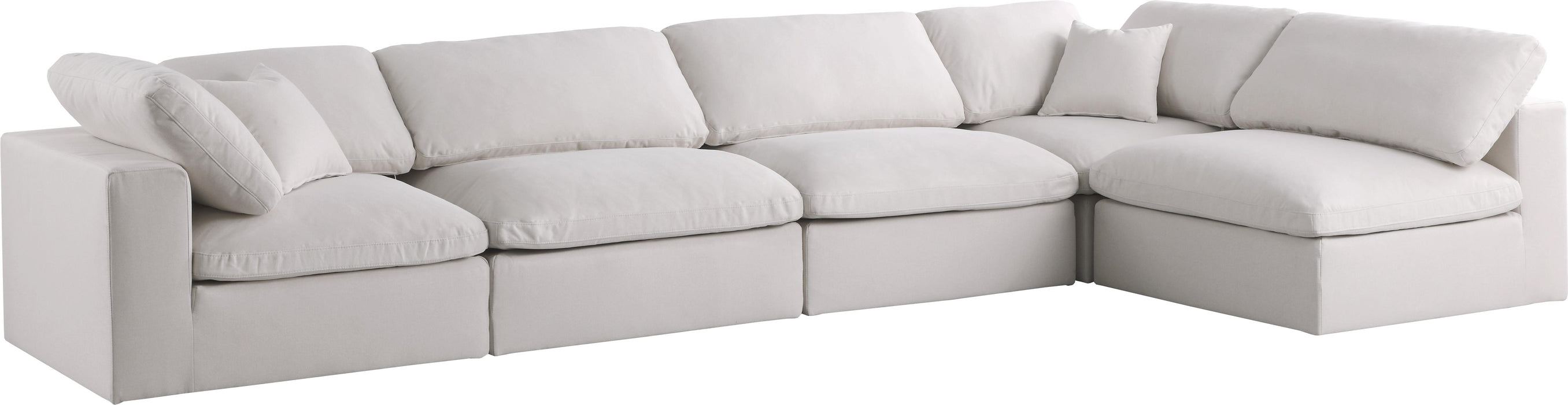 Plush Cream Velvet Standard Cloud Modular Sectional