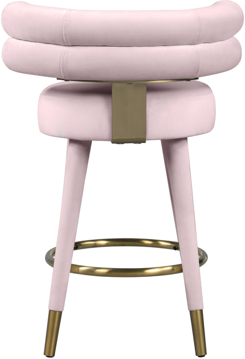 Fitzroy Pink Velvet Counter Stool