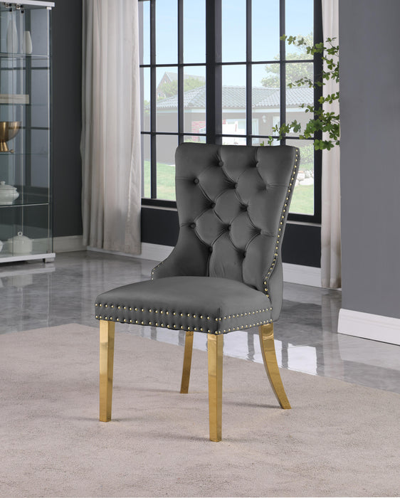 Carmen Grey Velvet Dining Chairs (2)