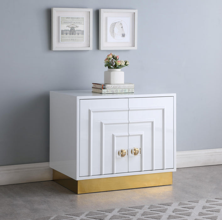 Cosmopolitan White Lacquer Side Table