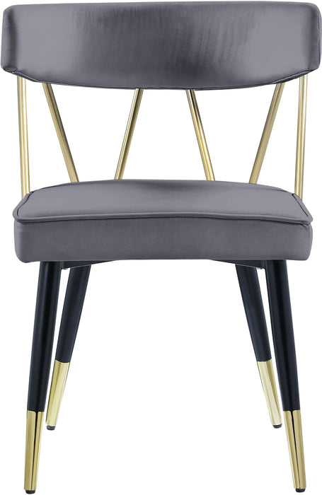 Rheingold Grey Velvet Dining Chair