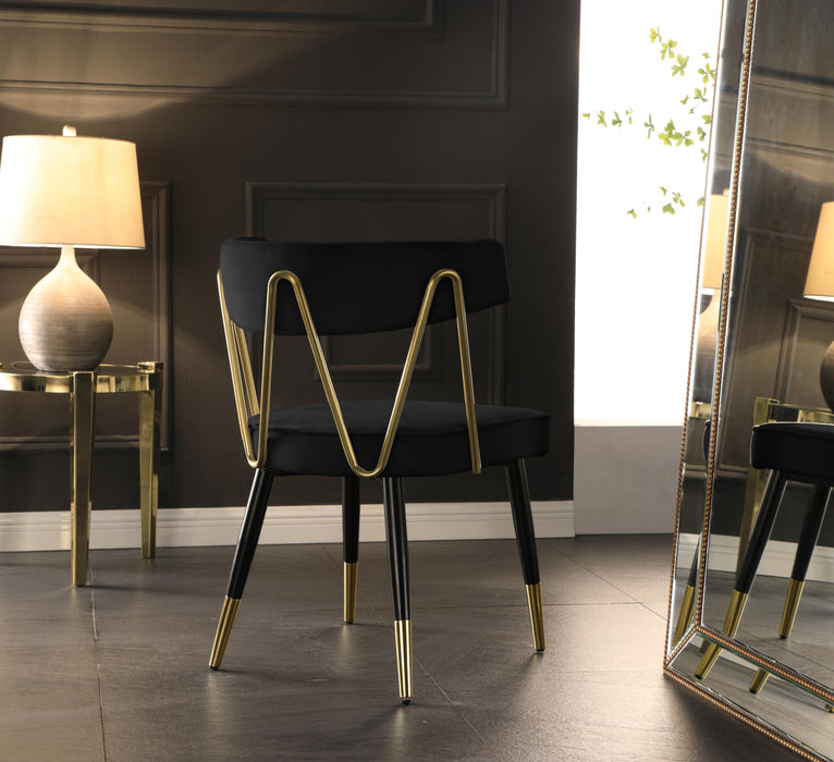 Rheingold Black Velvet Dining Chair