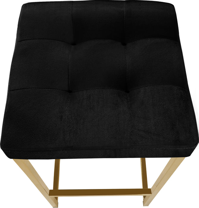 Nicola Black Velvet Stool