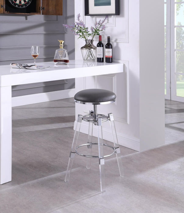 Venus Grey Faux Leather Adjustable Stool