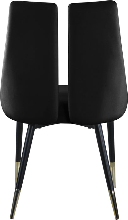 Sleek Black Velvet Dining Chair