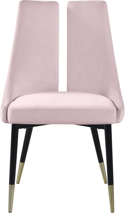 Sleek Pink Velvet Dining Chair