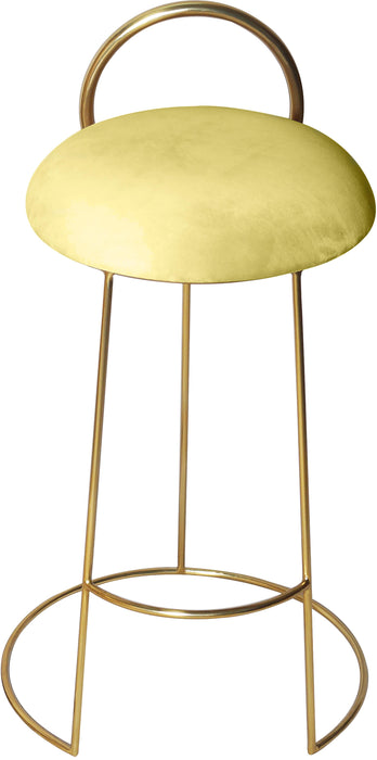 Ring Yellow Velvet Counter Stool