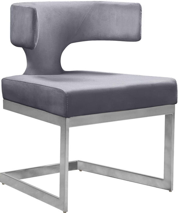 Alexandra Grey Velvet Dining Chair