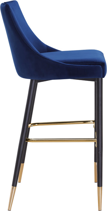 Sleek Navy Velvet Stool