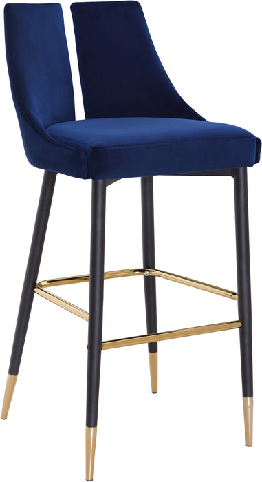 Sleek Navy Velvet Stool