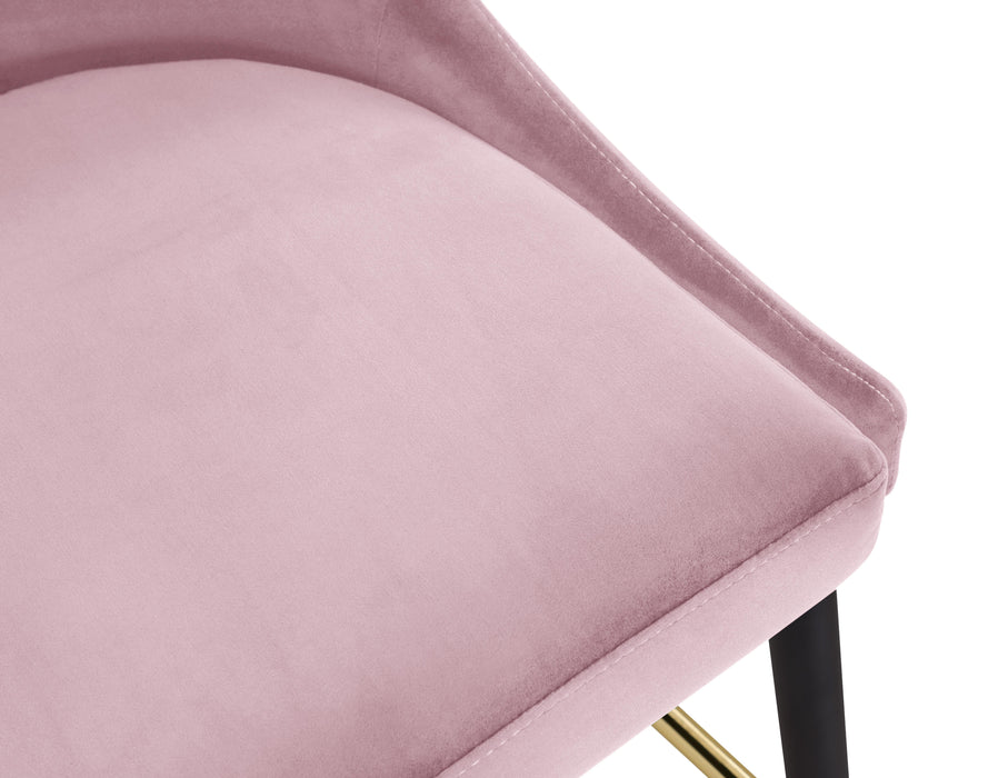 Sleek Pink Velvet Stool