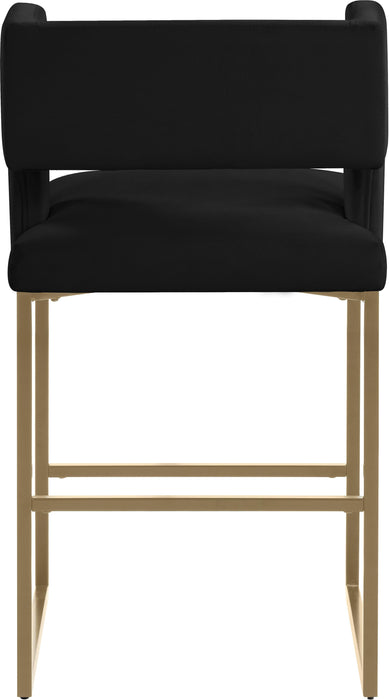 Caleb Black Velvet Counter Stool