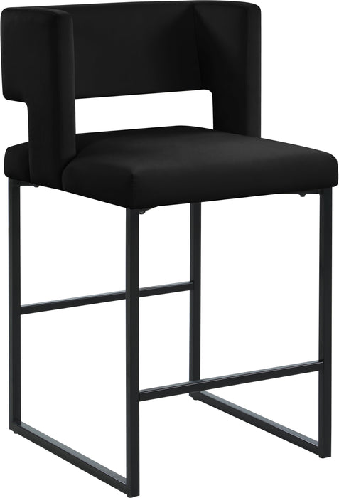 Caleb Black Velvet Counter Stool