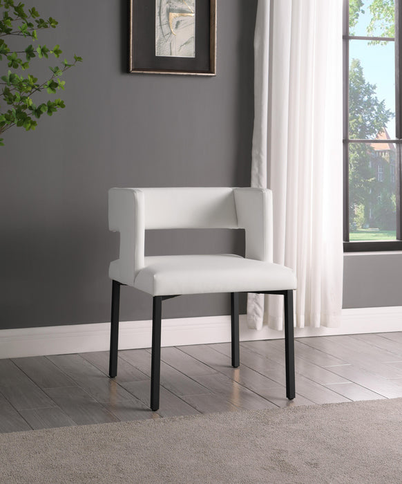 Caleb White Faux Leather Dining Chair