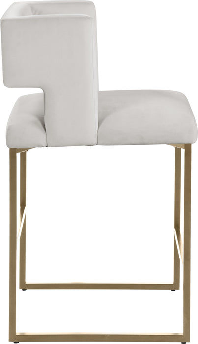 Caleb Cream Velvet Counter Stool