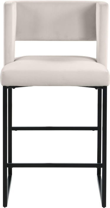 Caleb Cream Velvet Counter Stool