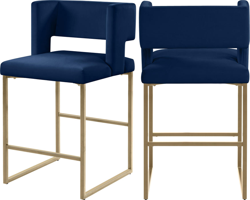 Caleb Navy Velvet Counter Stool image