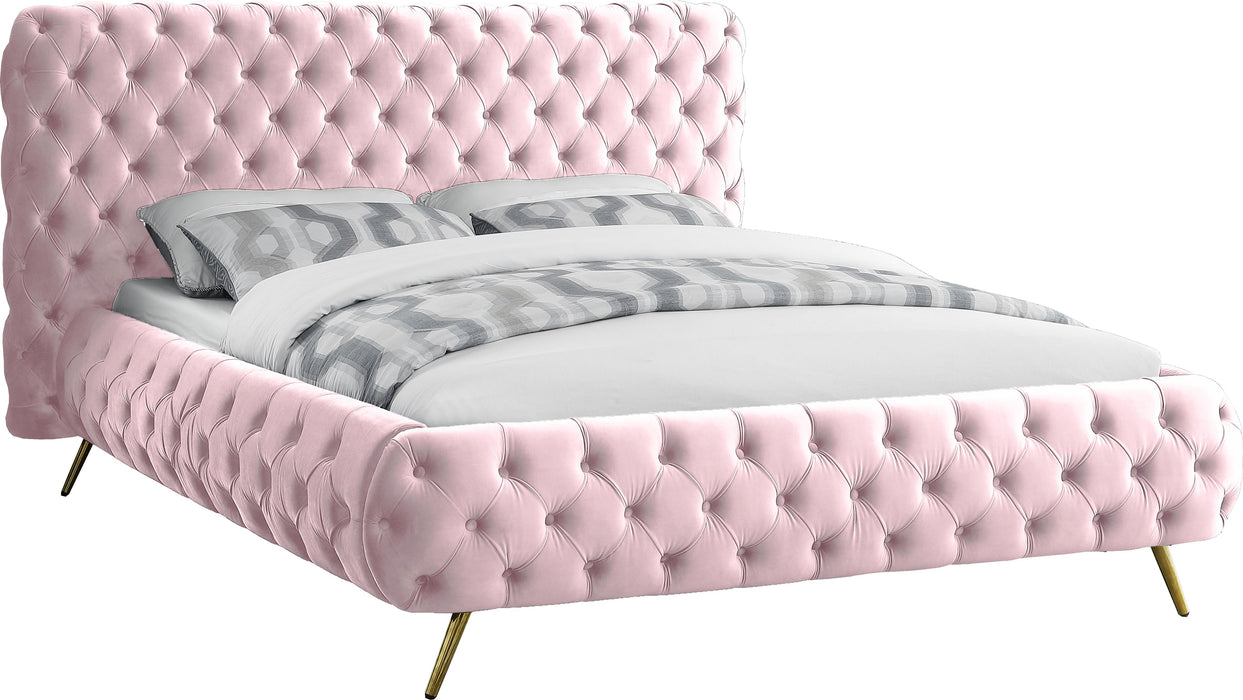 Delano Pink Velvet King Bed image